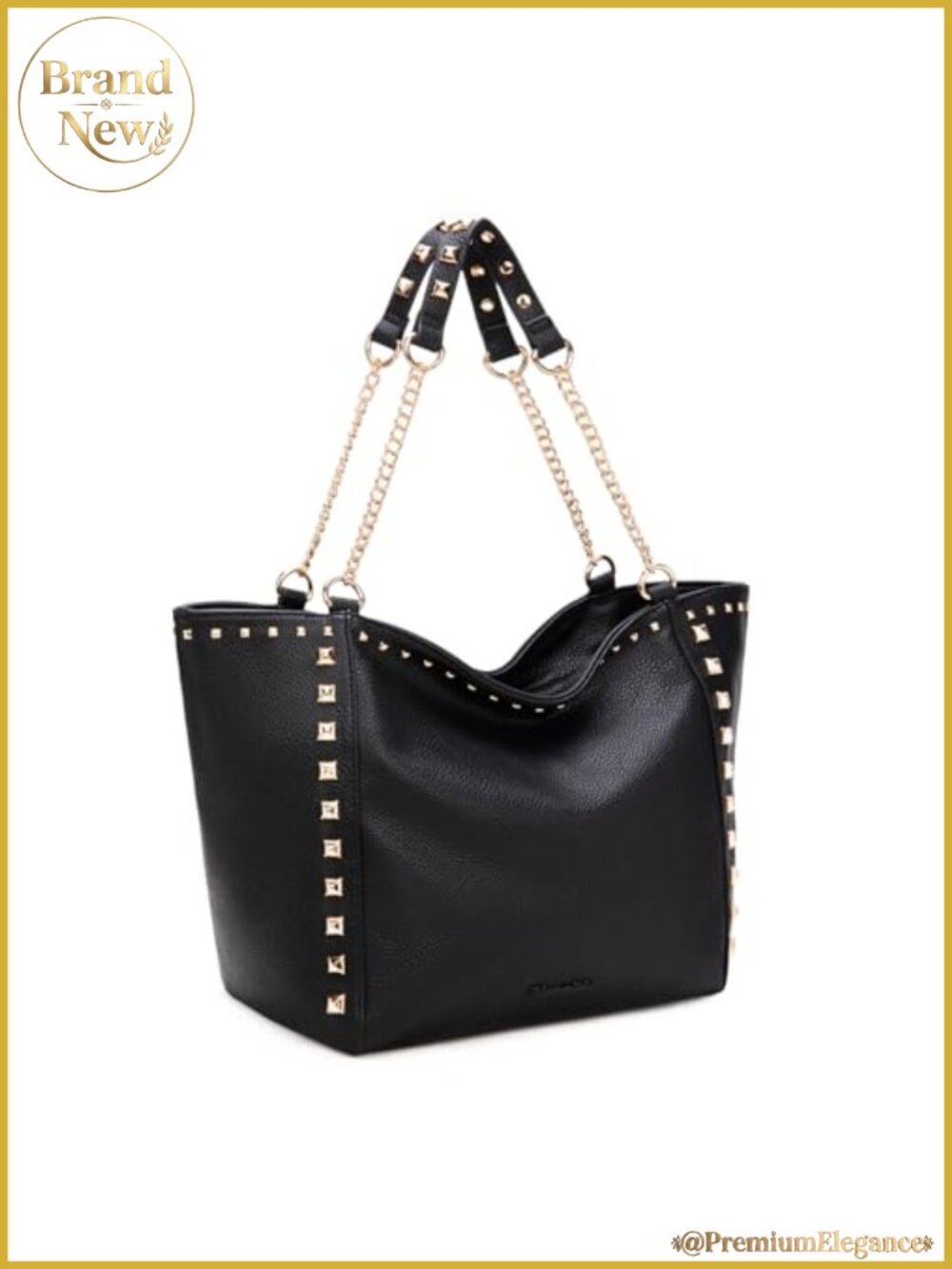 Oversized Tote Bag for Women Vegan Leather Shoulder Purse with Chain Handbag